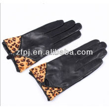 super animal leopard print fashion leather gloves for girls